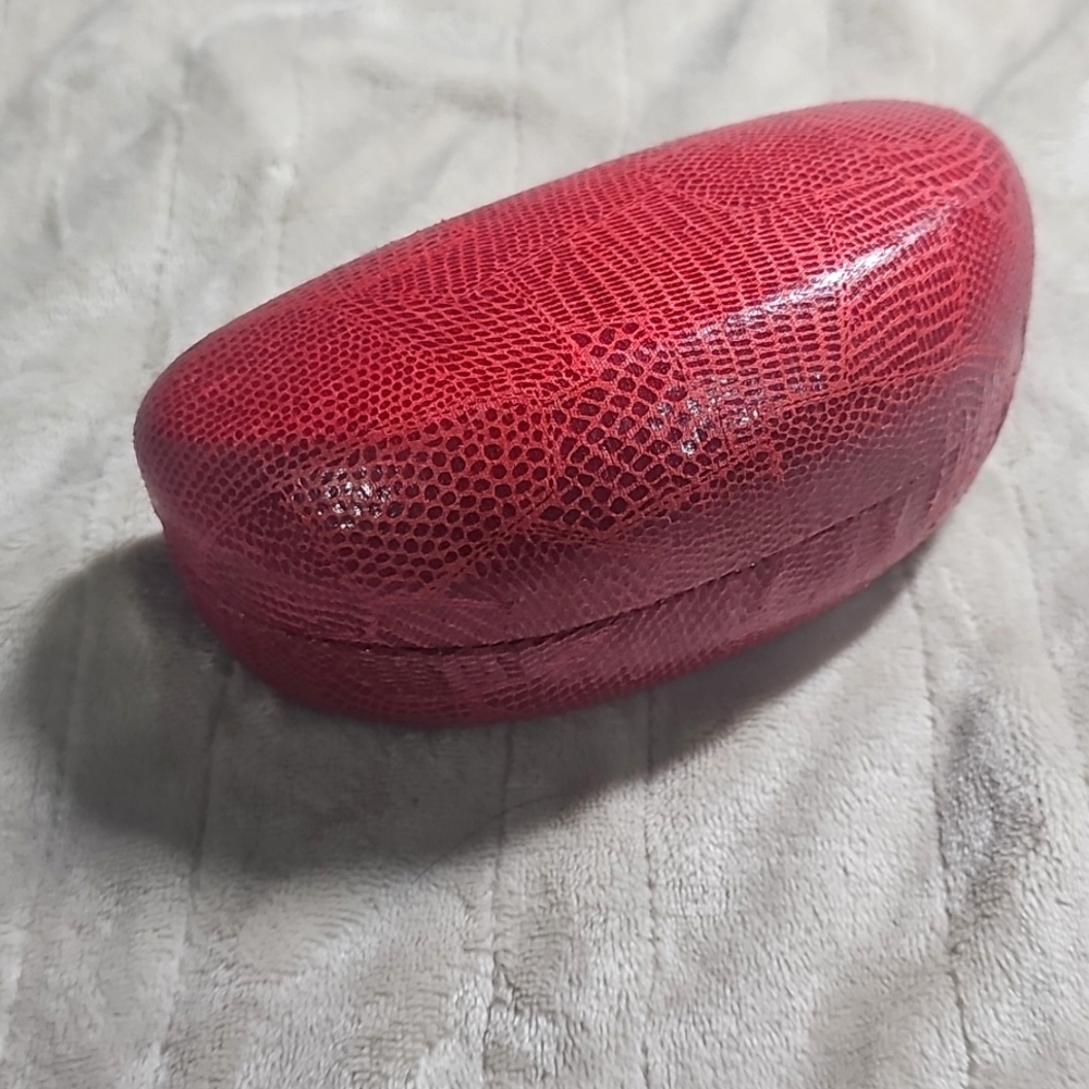 Corinne McCormack Red Glasses Case Protective Soft Lining